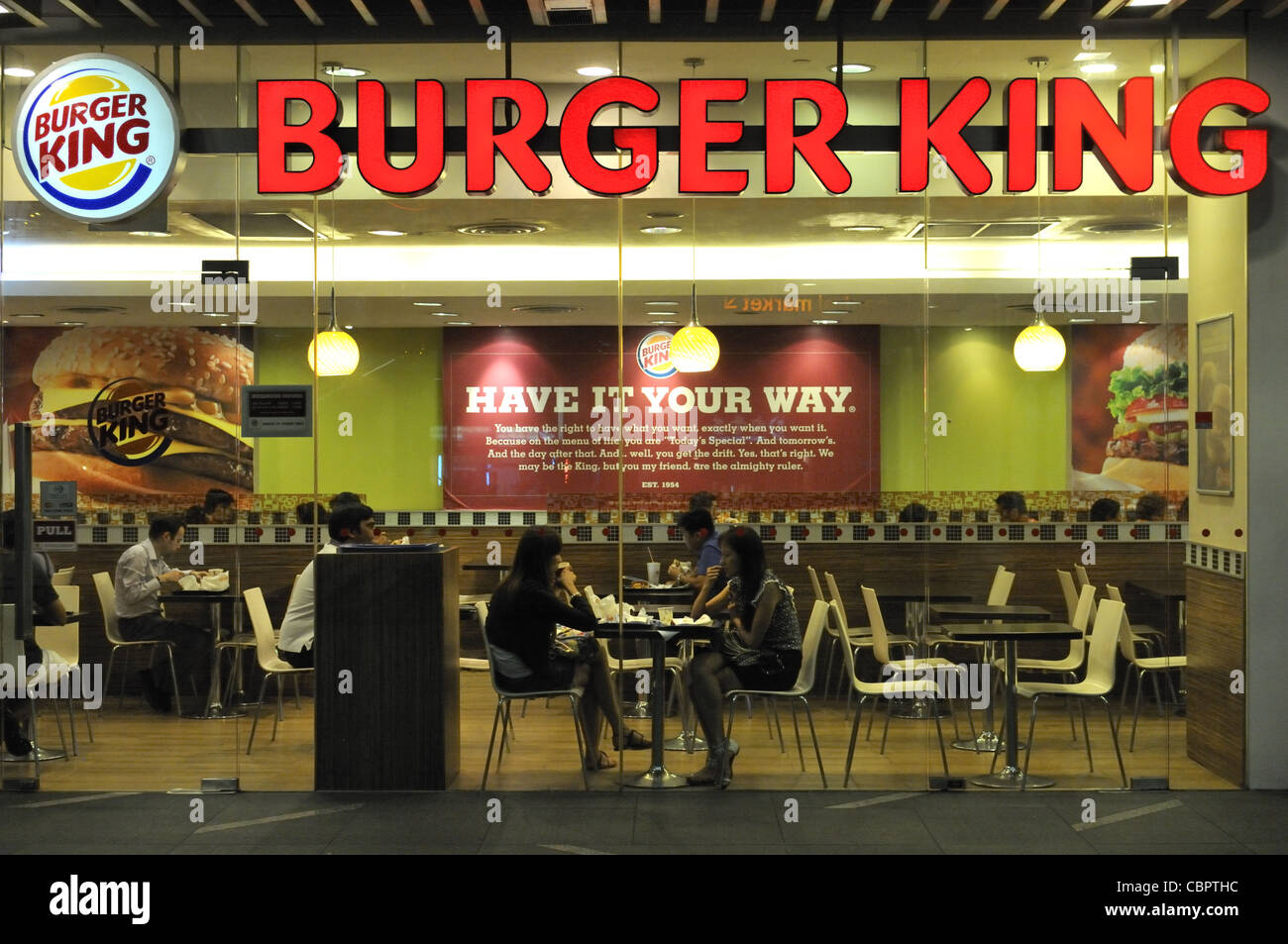 Burger King fast food outlet, Singapore Stock Photo Alamy