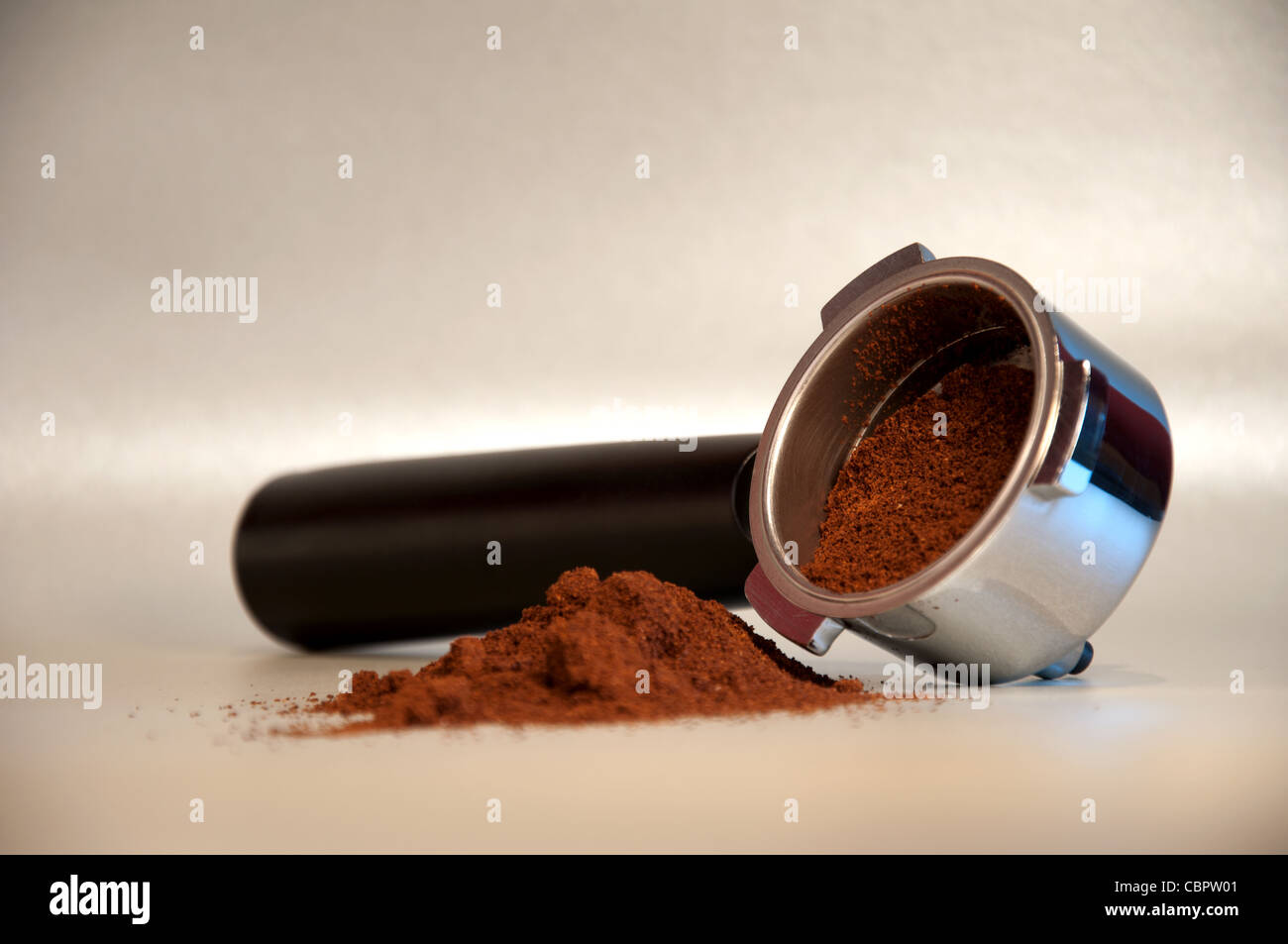Filter holder with espresso coffee Stock Photo Alamy