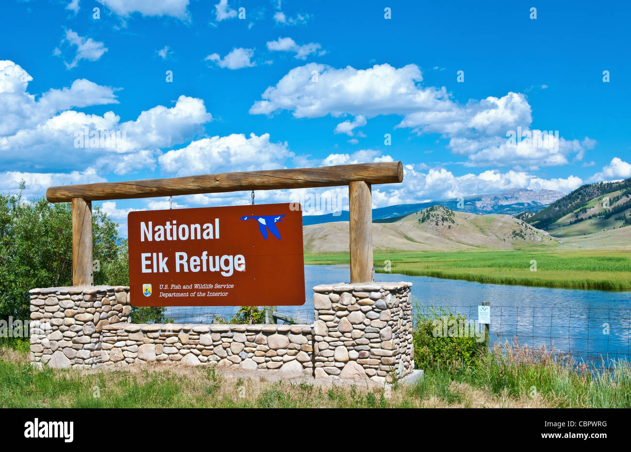 Jackson Hole Wyoming with National Elk Refuse with great views in Jackson Stock Photo