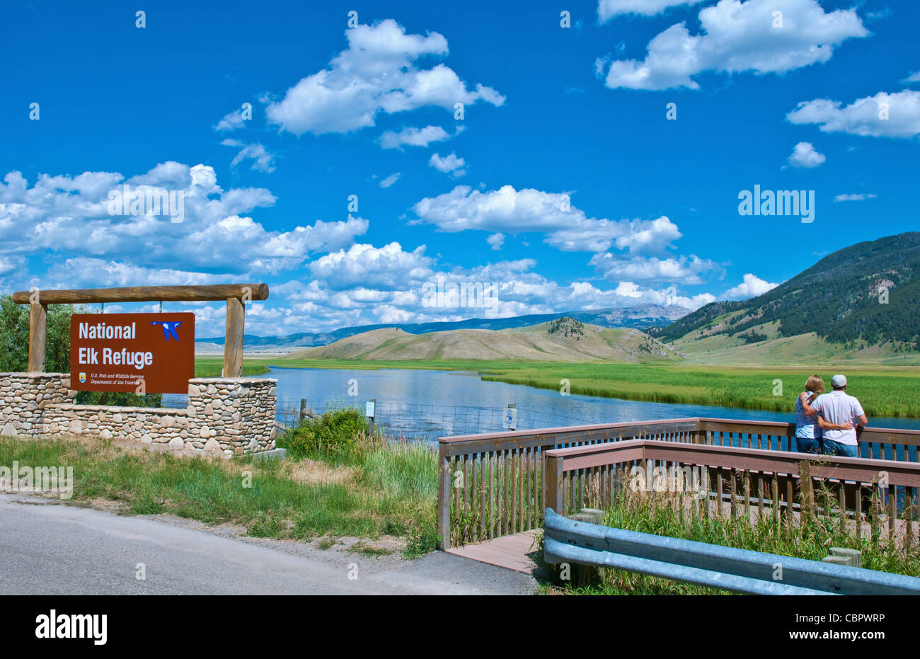 Jackson Hole Wyoming with National Elk Refuse with great views in Jackson Stock Photo