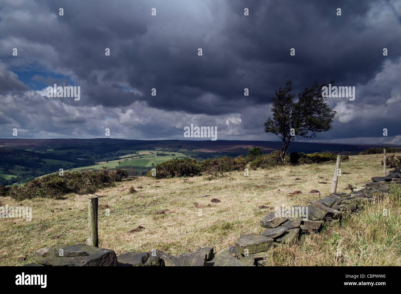 storm on the moors windy-ridge inclement weather Ray Boswell Stock Photo
