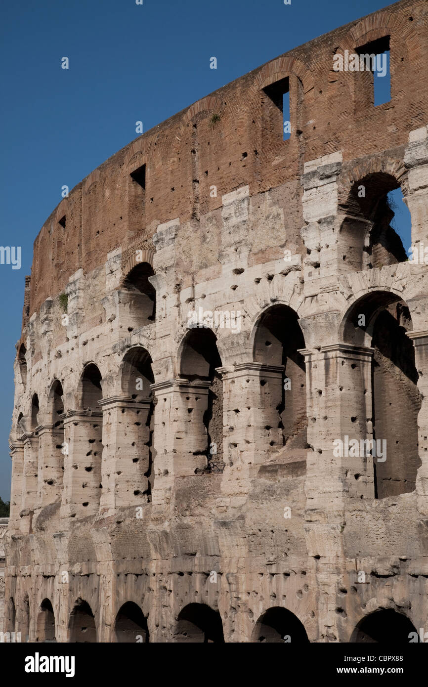 Colisee Rome Columns Facade of the Colosseum in Rome; Italy, Europe Stock Photo - Alamy