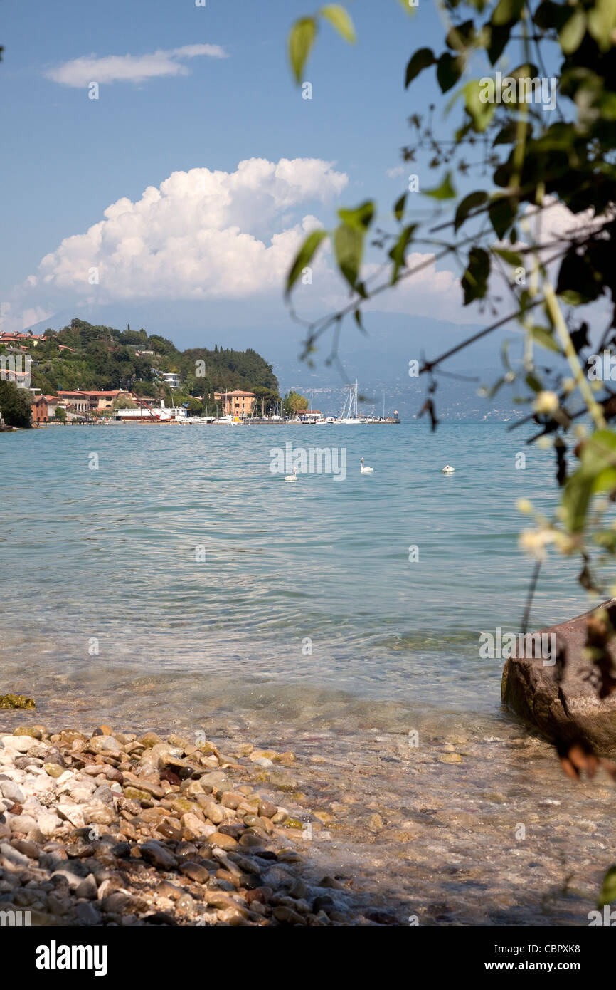 Lake Garda, Northern Italy. Looking towards Gardoncino. (Near Manerba Del Garda) Stock Photo