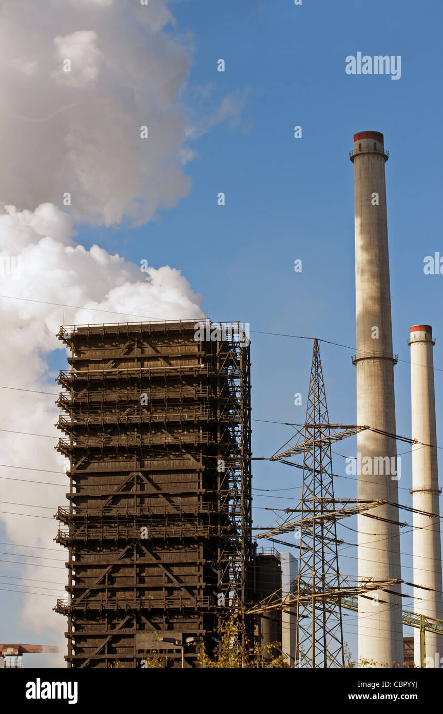 Blast furnace, ThyssenKrupp steel factory, Duisburg, Germany. Stock Photo