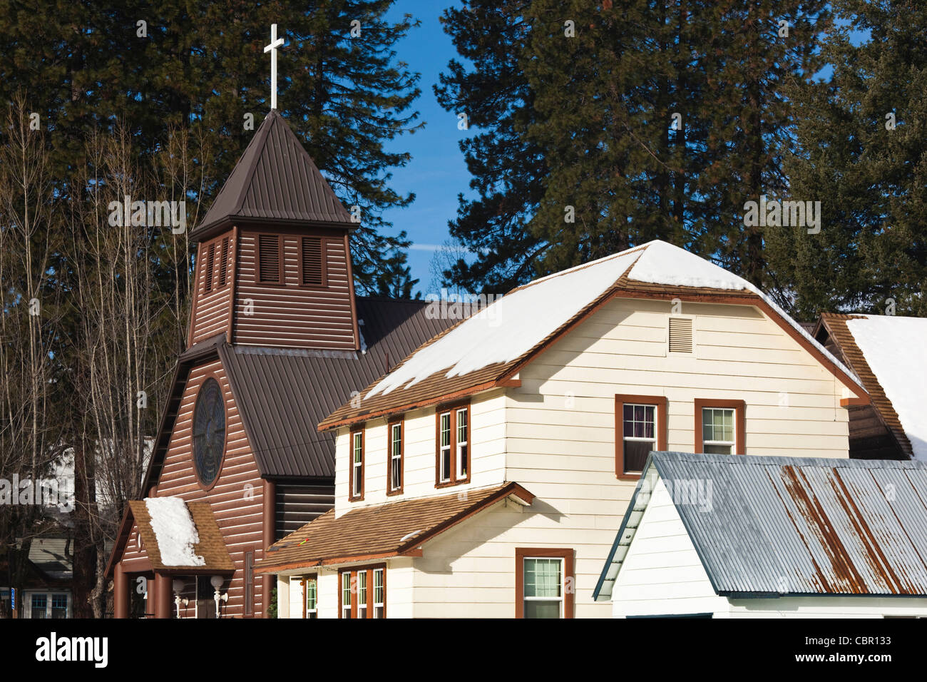 USA, California, Northern California, Northern Mountains, McCloud, town