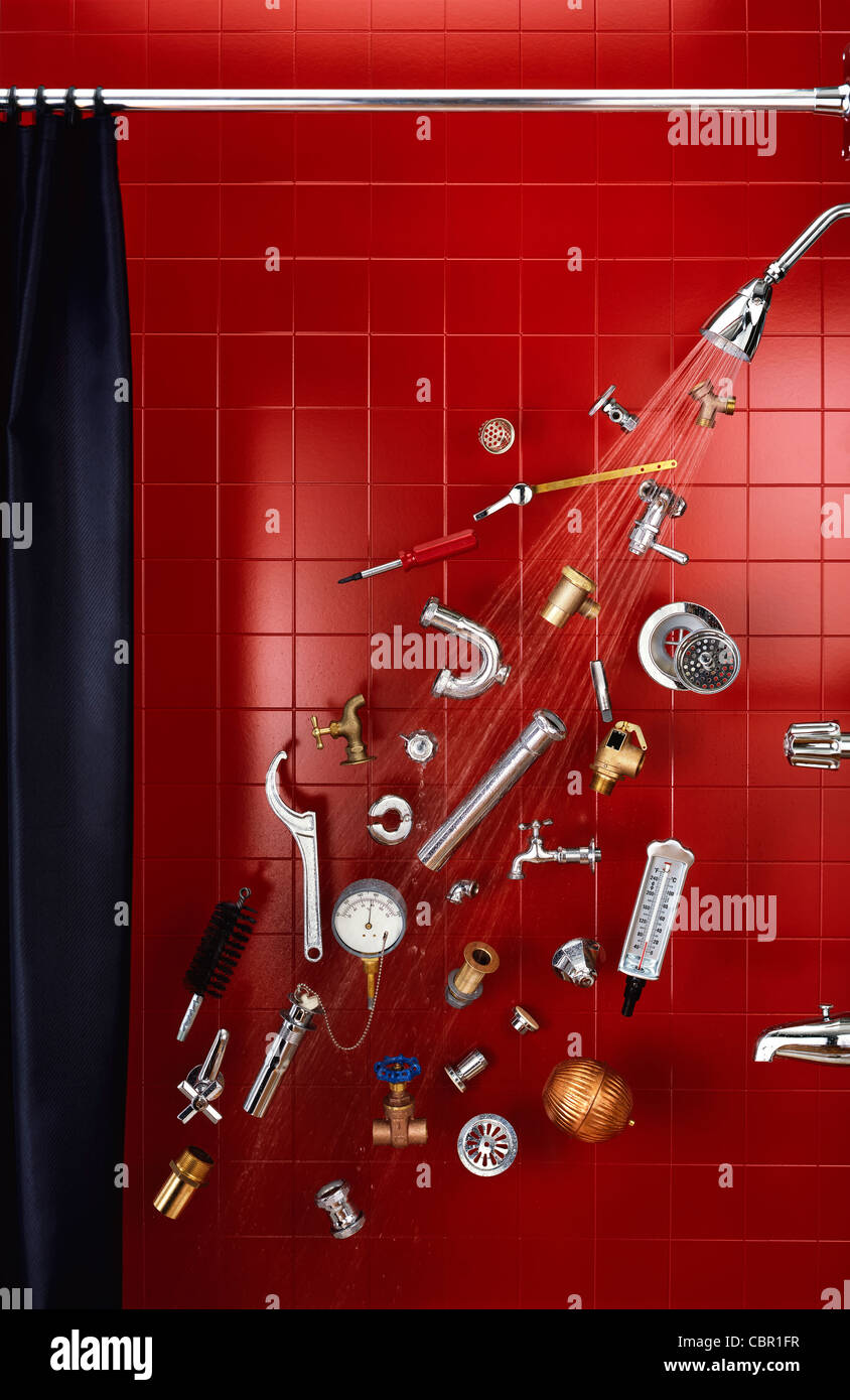 Shower Of Supplies Stock Photo Alamy