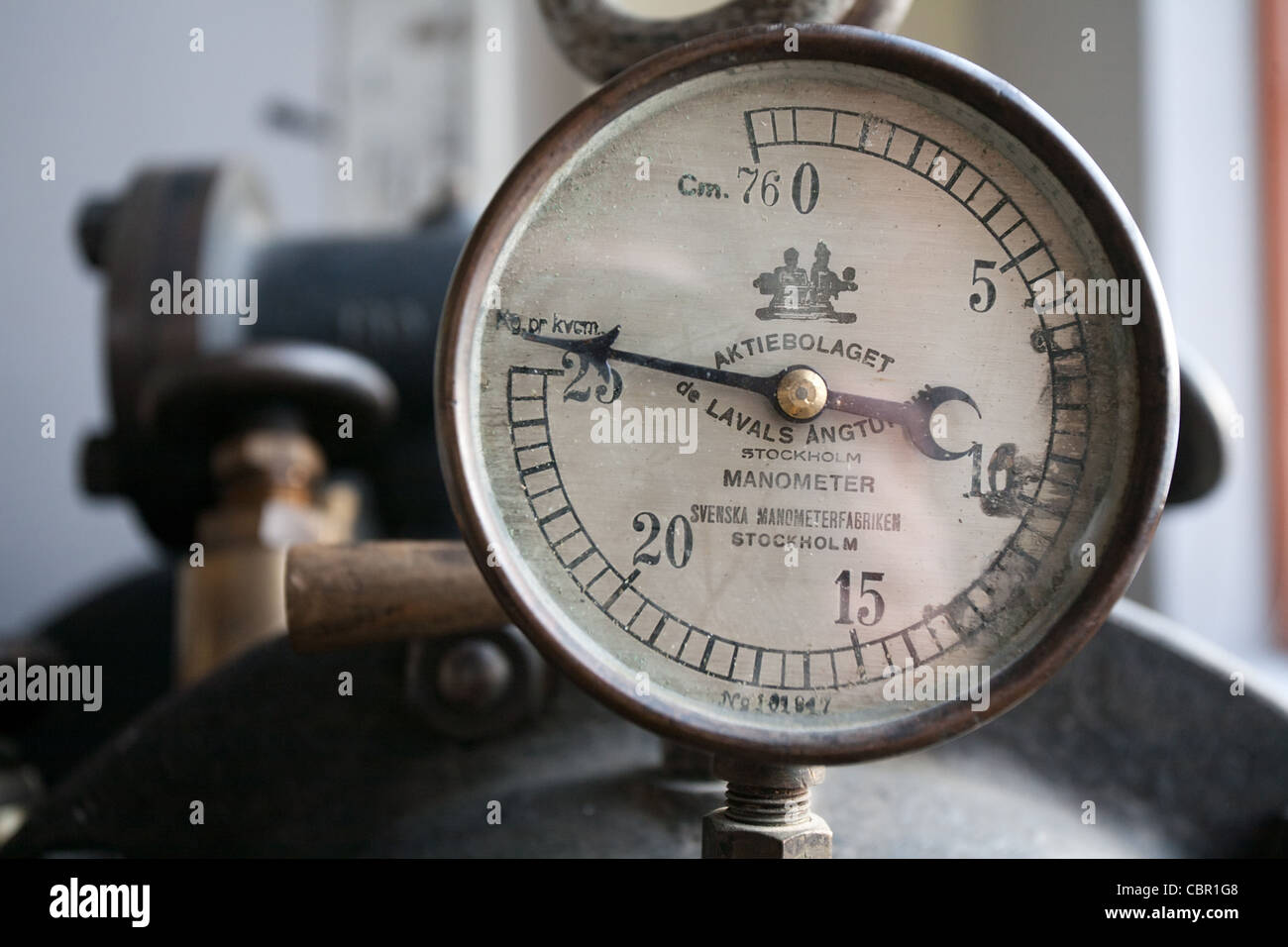 Old Manometer Closeup On Blurred Technique Background Stock Photo - Alamy