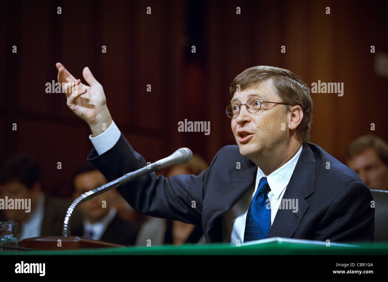 Microsoft founder and CEO, Bill Gates during the second day of the Joint Economic Committee National Summit on High Technology meeting June 15, 1999 in Washington, DC. The committee is discussing the effects of technology on the economy. Stock Photo