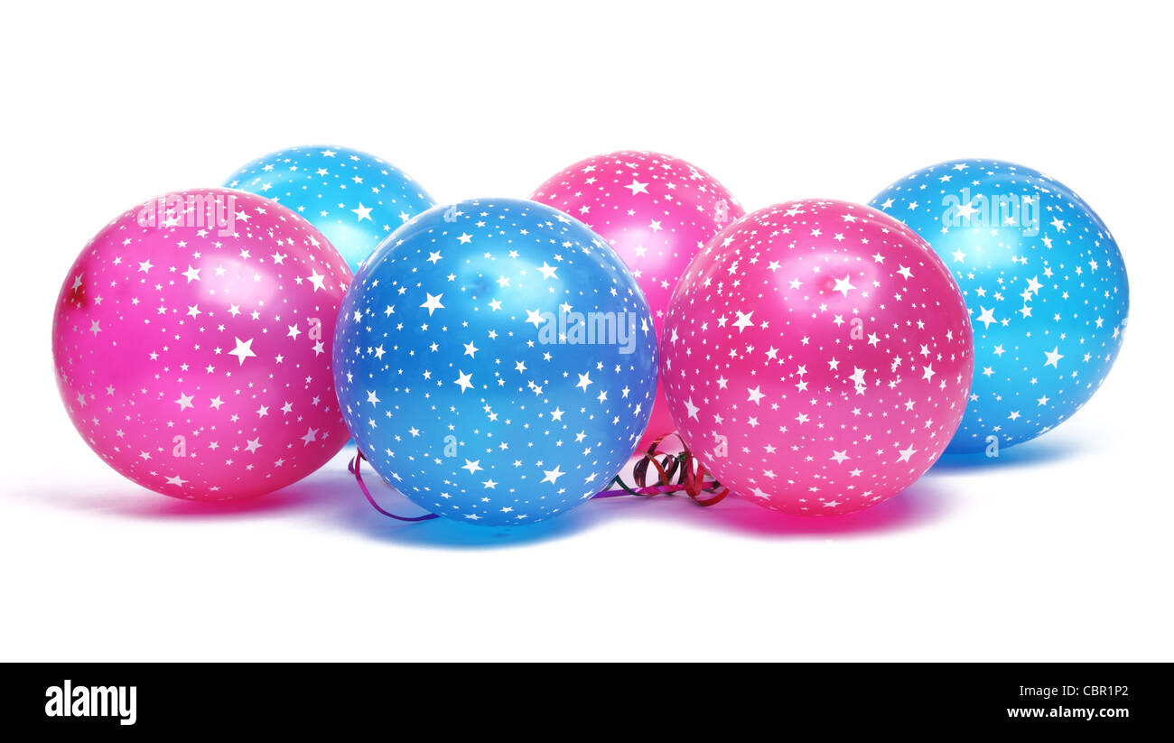 Colorful balloons isolated on white. Stock Photo