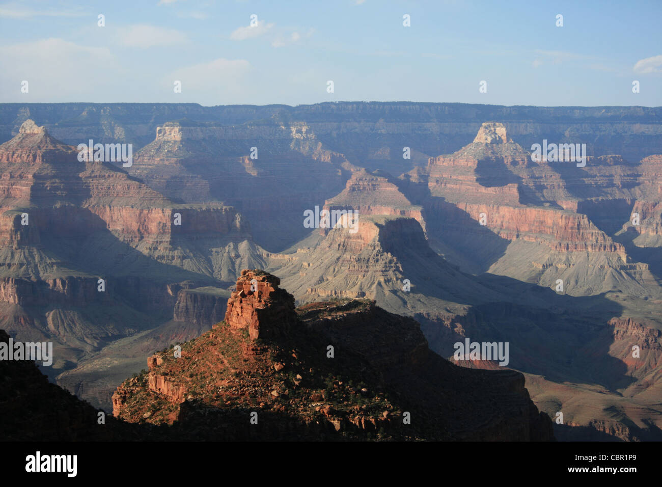 the Grand Canyon in the late afternoon from the Bright Angel Trail Stock Photo