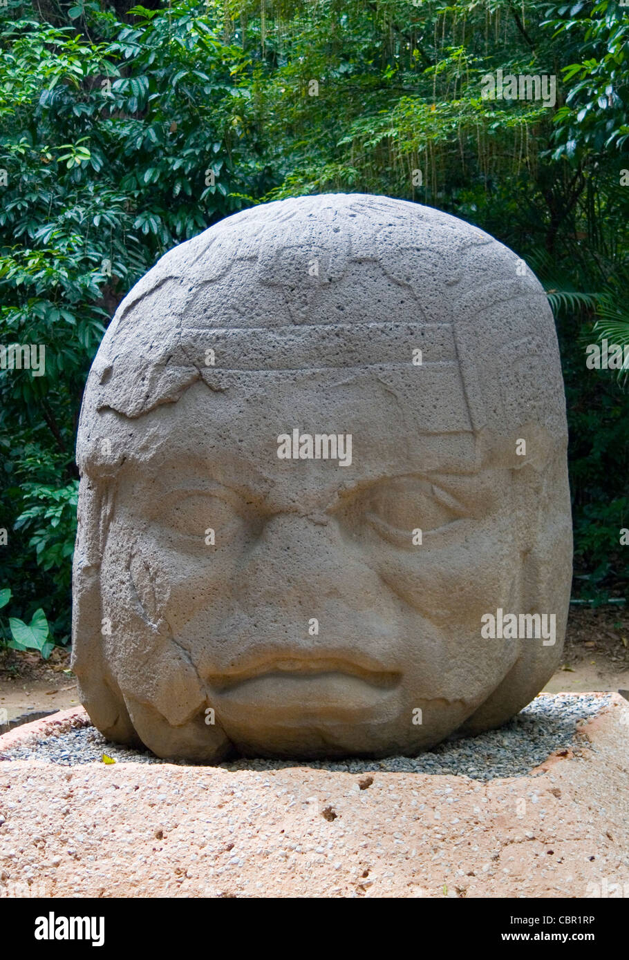 Olmec sculpture from the La Venta Ruin Site displayed at the Parque