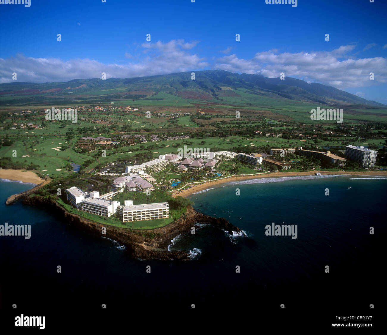 Hawaii Maui Aerial Kaanapali Resort High Resolution Stock Photography ...