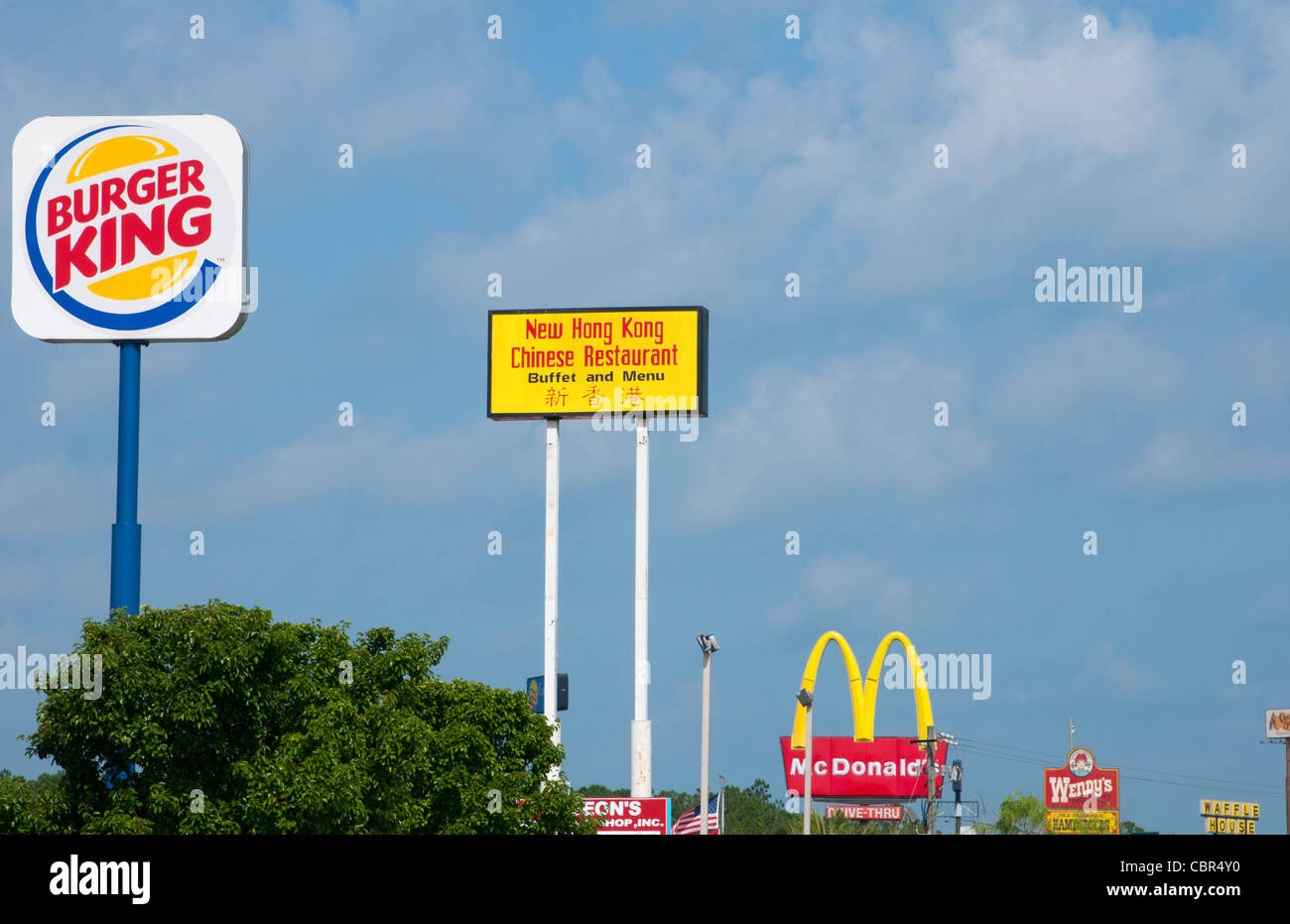 Americas Fast Food diet of Burger King, McDonalds, and Wendys in St