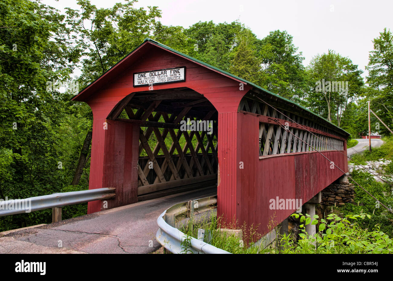 Covered Bridges of Vermont by river One Dollar Fine Chiselville Bridge