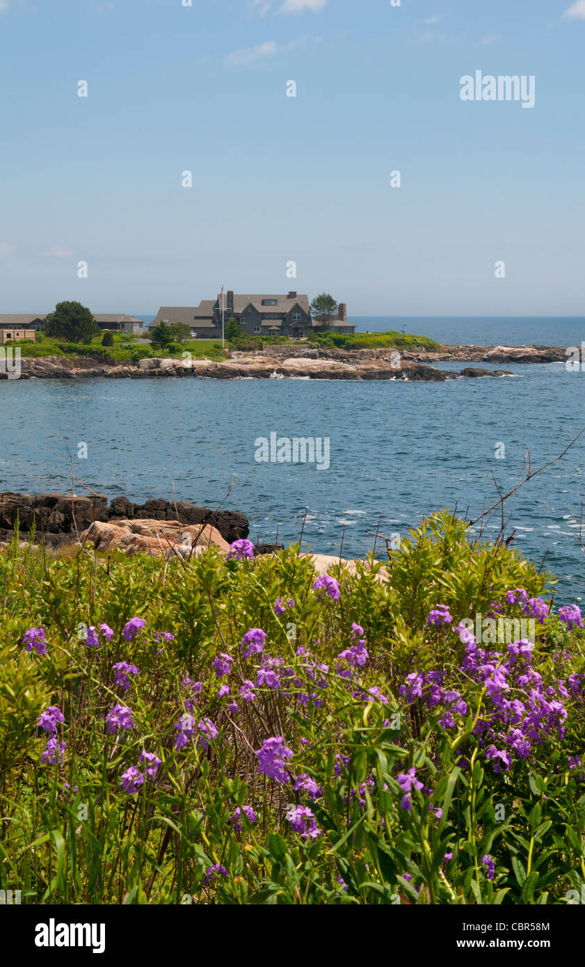 Beautiful isolated home on water of President George H, Bush in Kennebunkport Maine Stock Photo