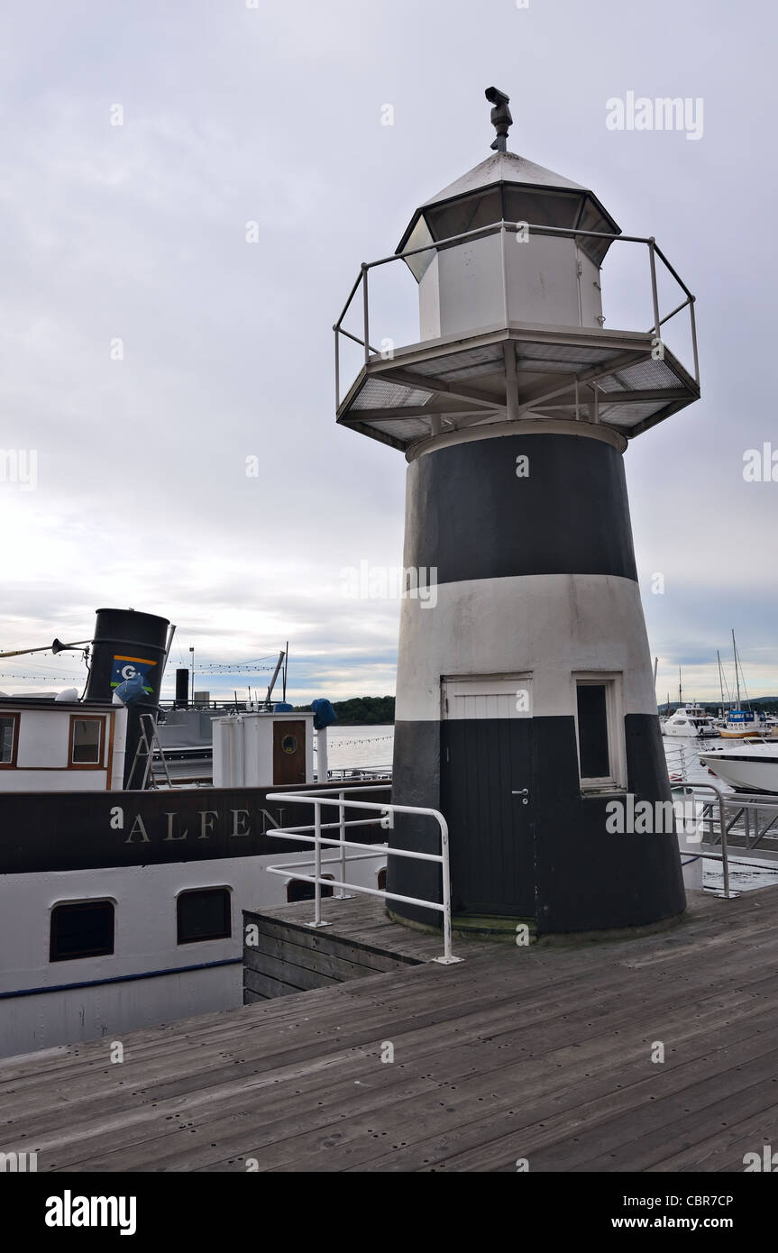 Oslo: Lighthouse on Straden embankment Stock Photo