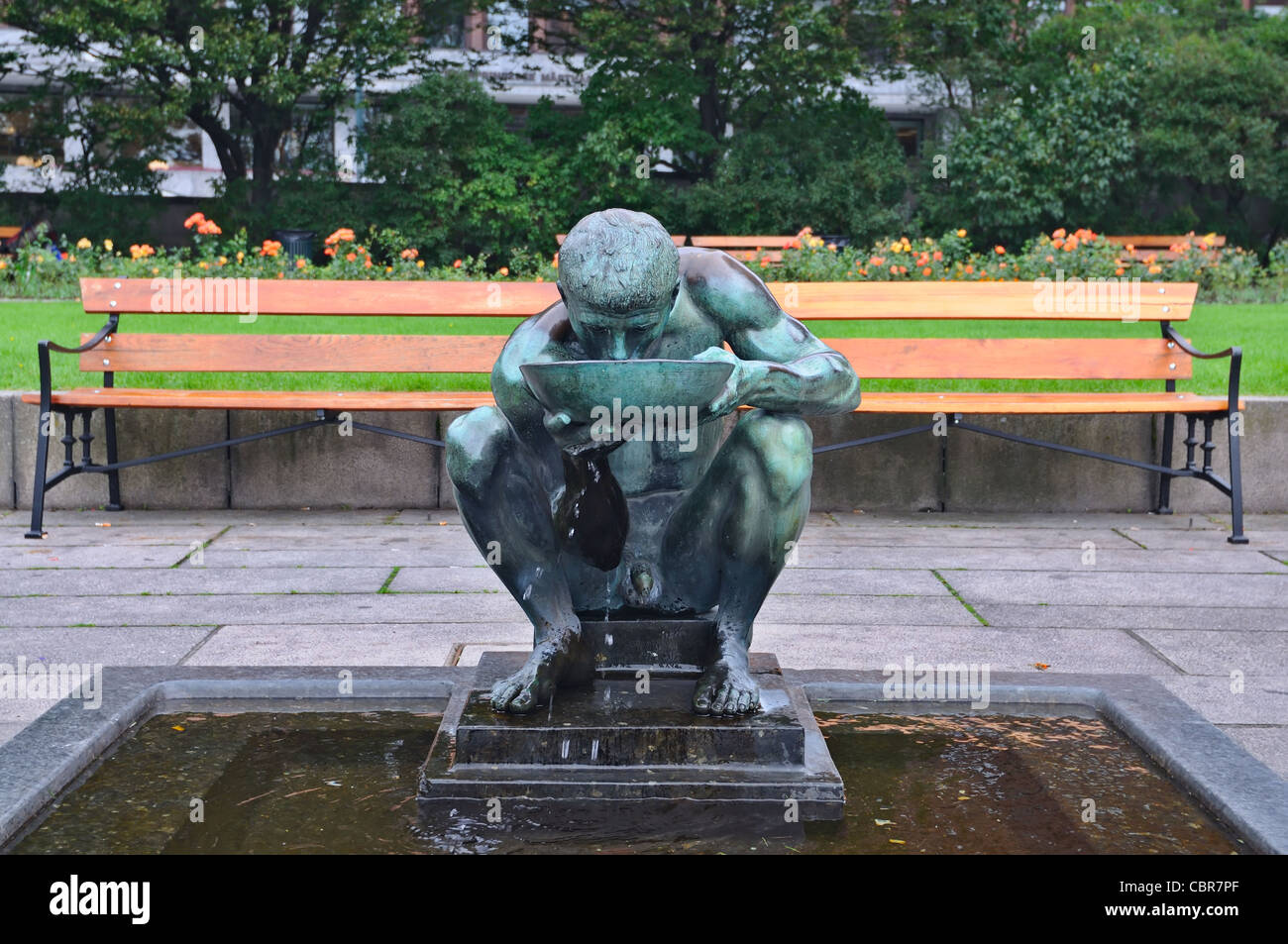 Oslo Bronze statue near City Hall Stock Photo Alamy