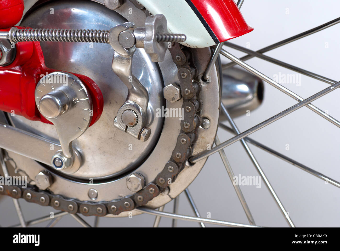 Detail take of a classic motorcycle chain drive Stock Photo Alamy