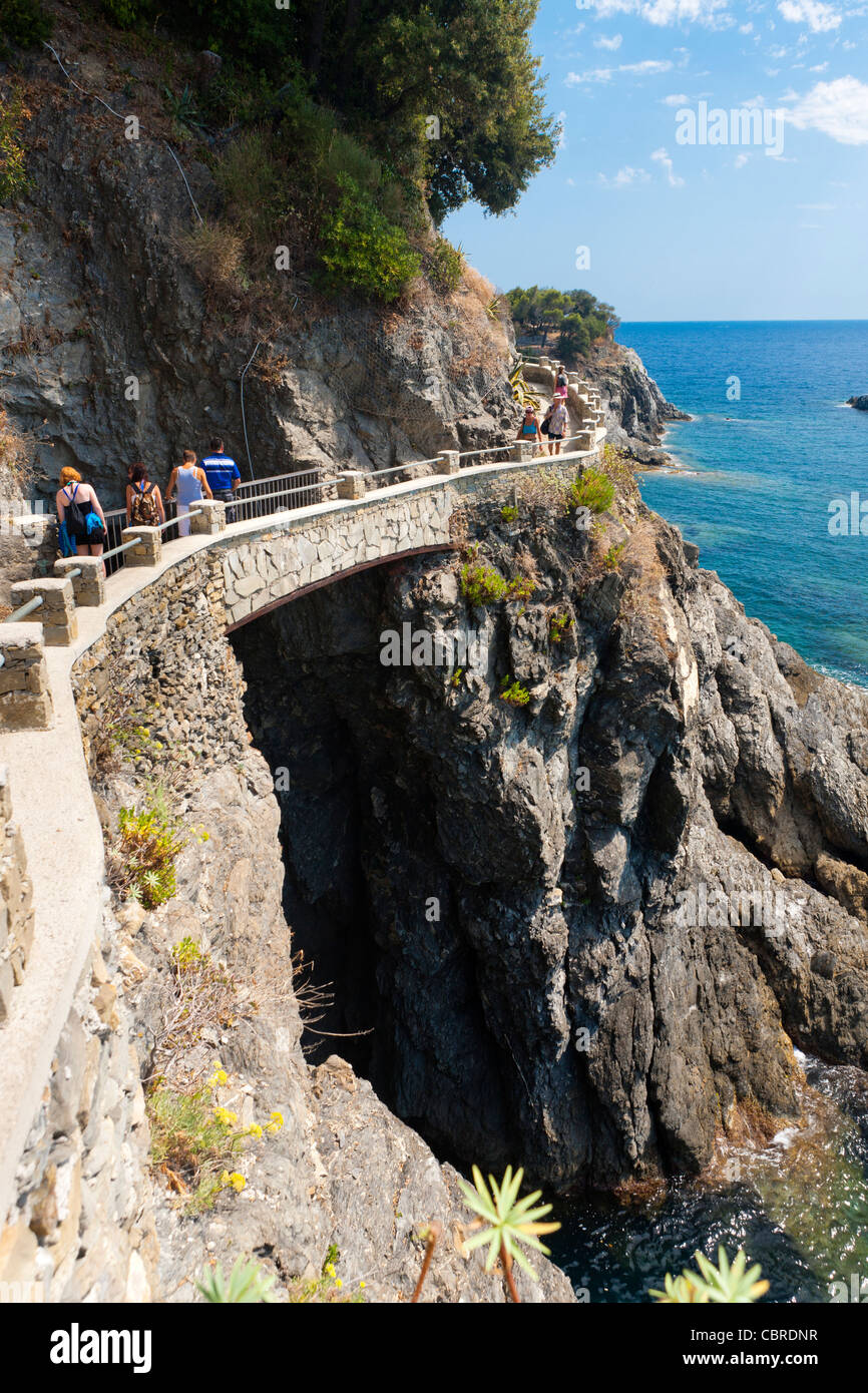 Sentiero Azzurro ('Light Blue Trail'), Monterosso al Mare, Cinque Terre, Liguria, Italy, Europe Stock Photo
