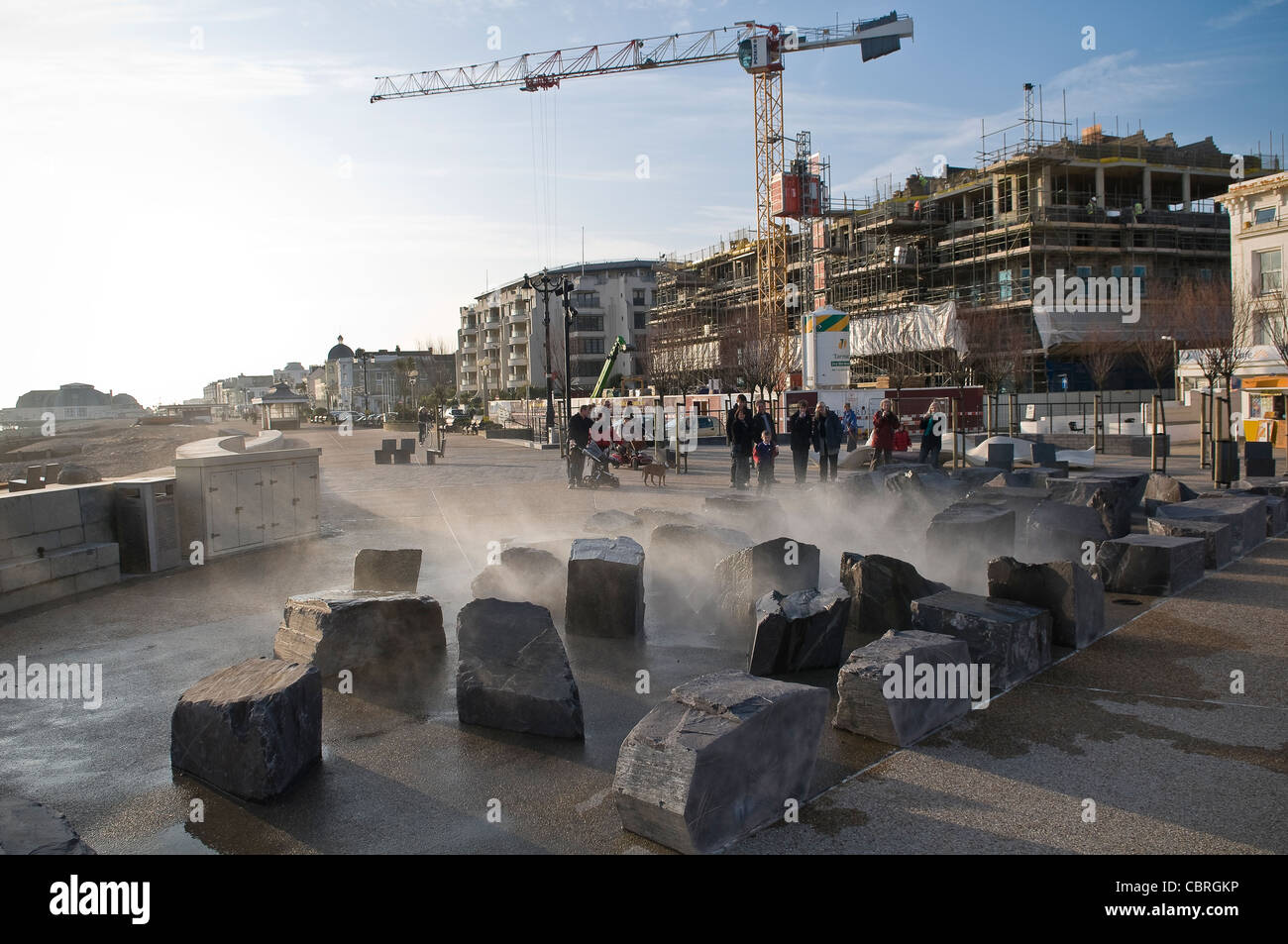 Panorama of the newly revitalised Splash Point in Worthing, West Sussex