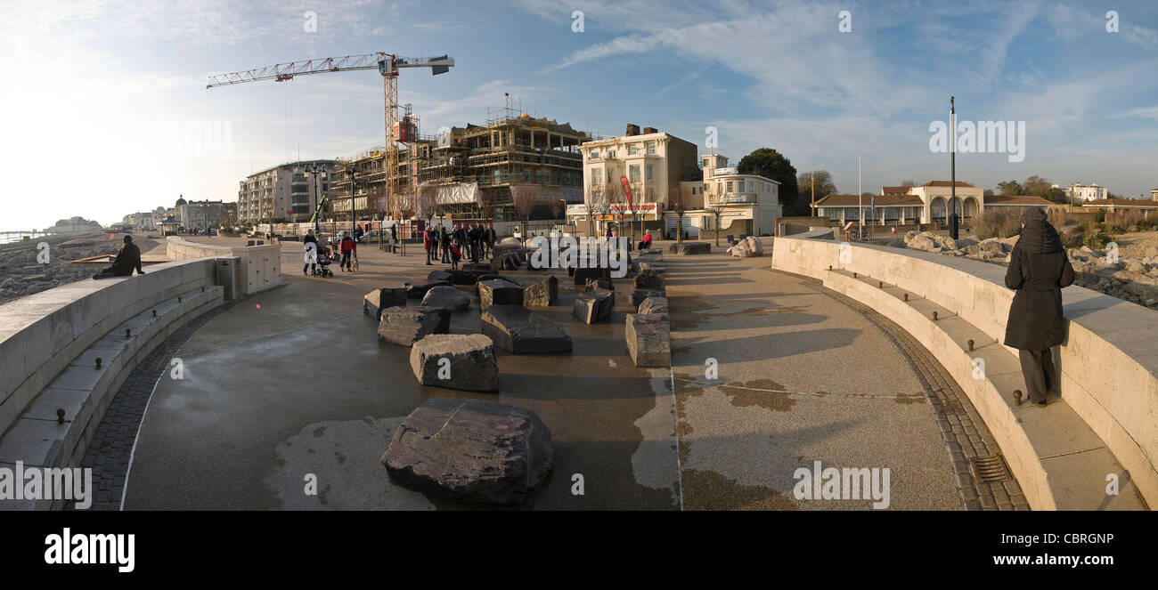 Panorama of the newly revitalised Splash Point in Worthing, West Sussex