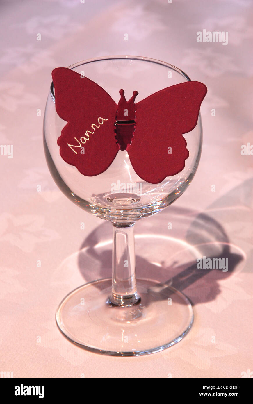 A butterfly place name for Nanna on a glass UK Stock Photo - Alamy