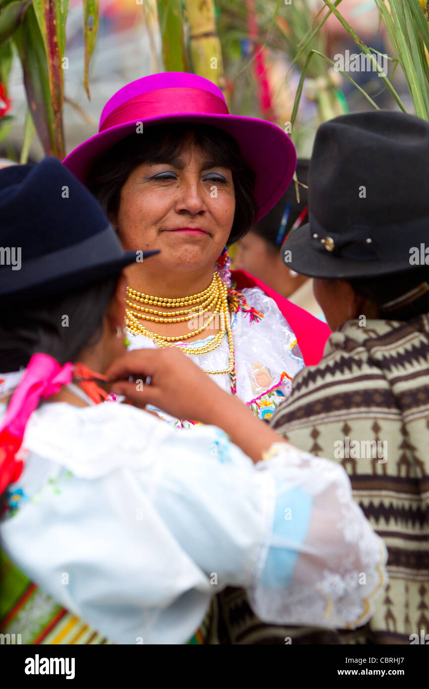 Woman Dressed Up In Traditional Costumes For Inti Raymi Festival Stock Photo