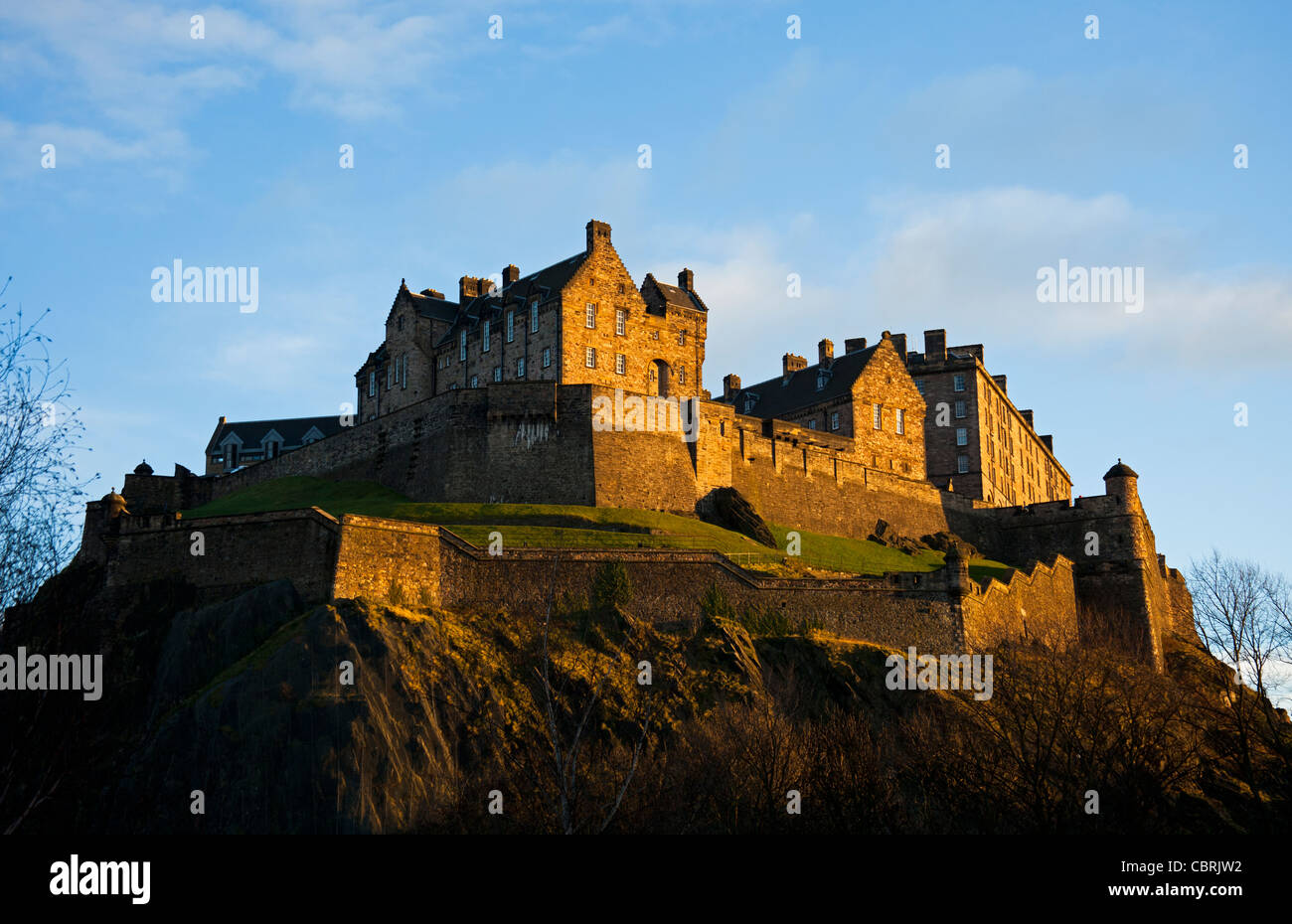 Edinburgh Castle late afternoon in December, Scotland UK, Europe Stock Photo
