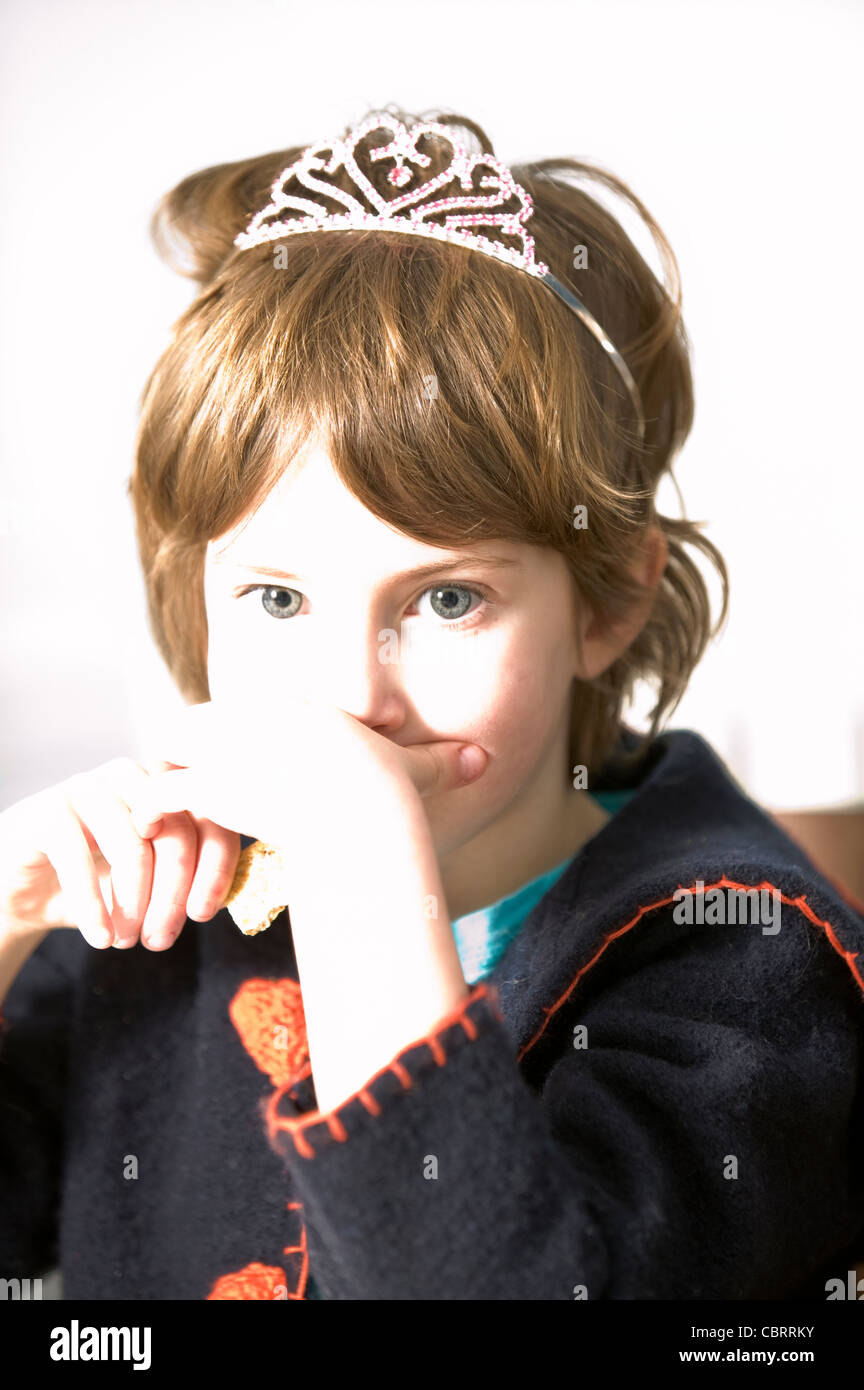Girl in pink tiara Stock Photo