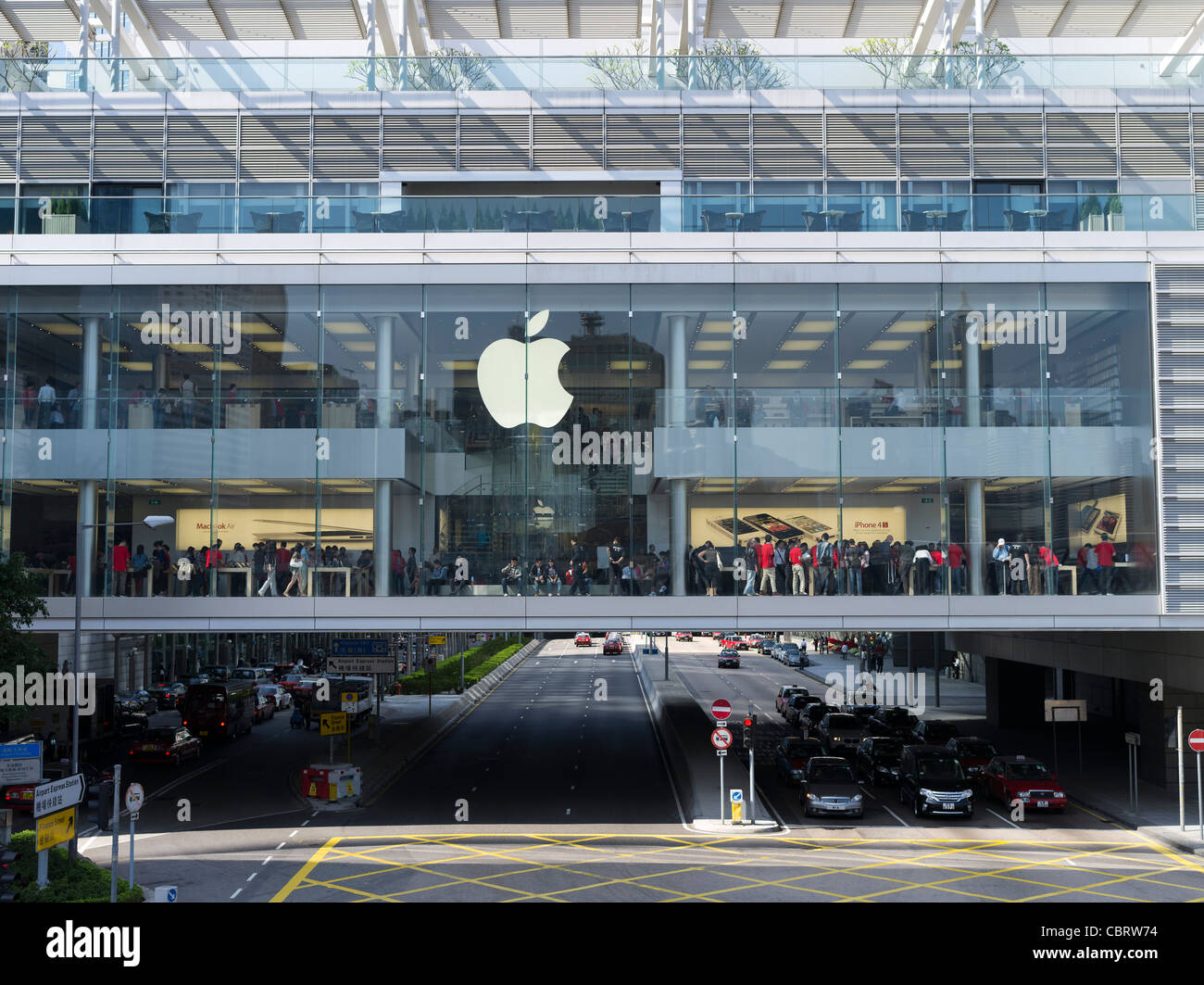 Asian modern building hong kong apple shop hires stock photography and