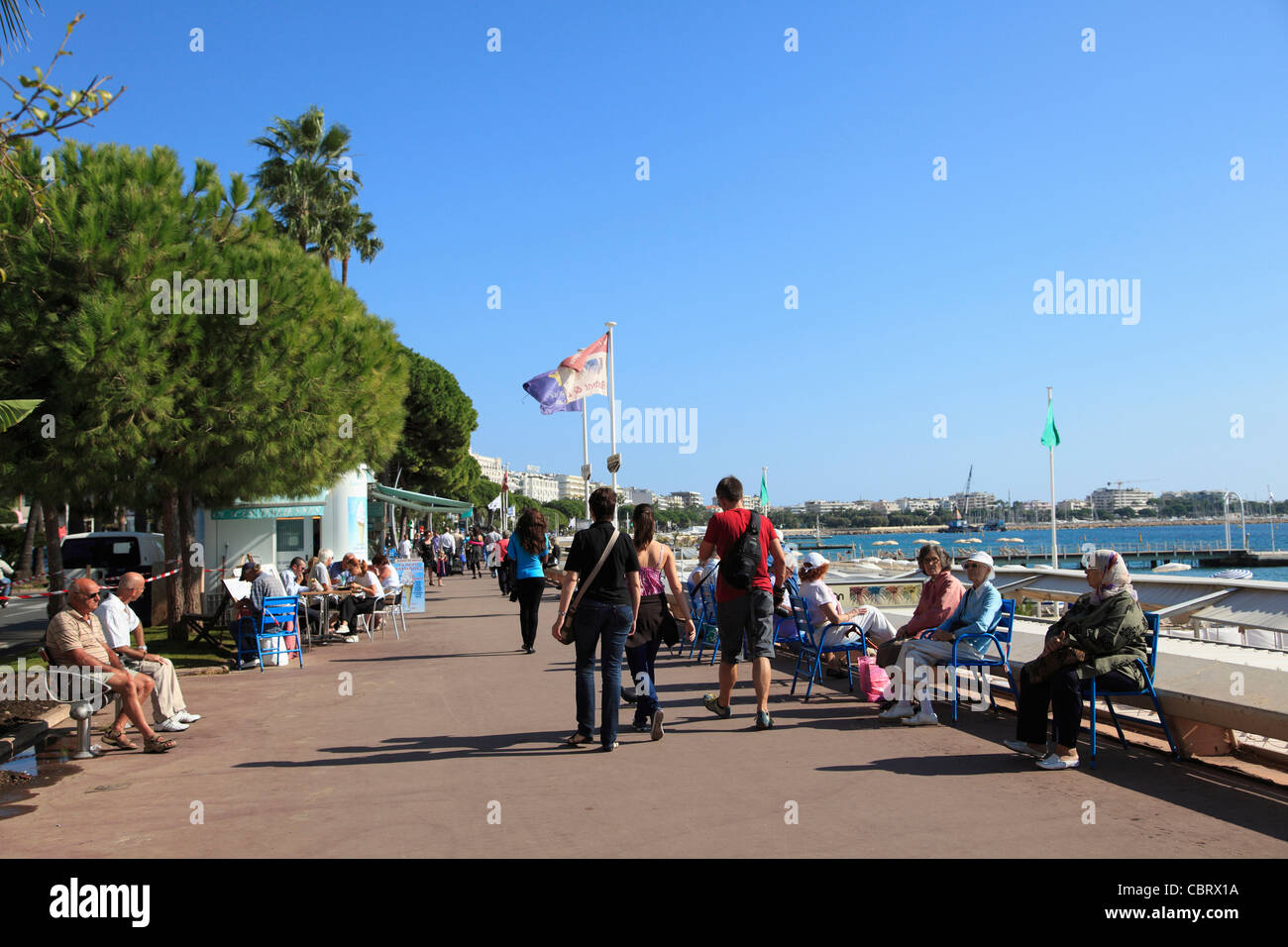 La Croisette, Cannes, Cote d'Azur, French Riviera, Mediterranean, Provence, France, Europe Stock Photo