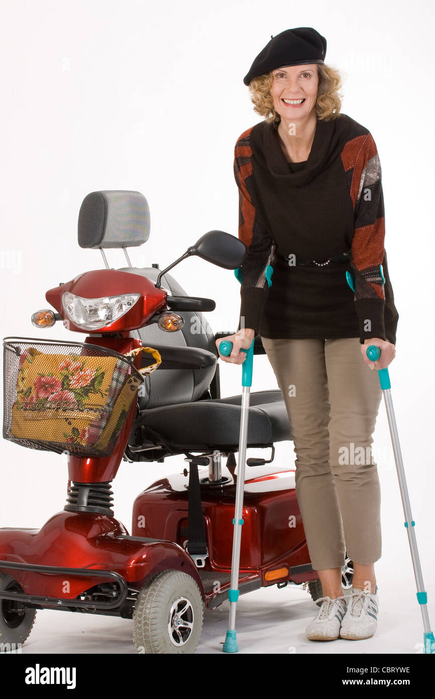 Disabled older women Stock Photo