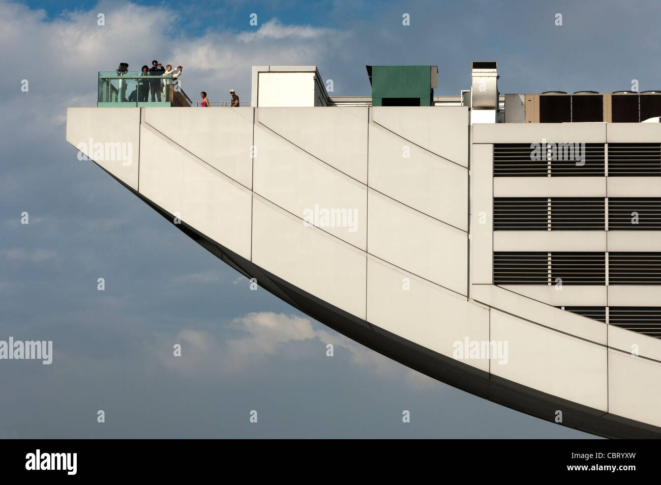 Details of the viewing platform of The Peak Tower on top of the Victoria Peak, Hong Kong Stock Photo