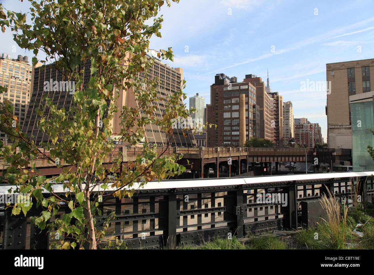 Blick von der Chelsea High Line - Manhattan, USA, NYC Stock Photo
