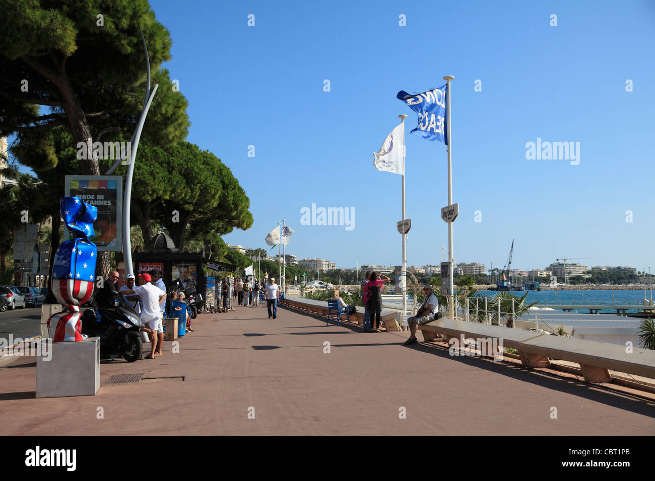 La Croisette, Cannes, Cote d'Azur, French Riviera, Mediterranean, Alpes-Maritimes, Provence, France, Europe Stock Photo