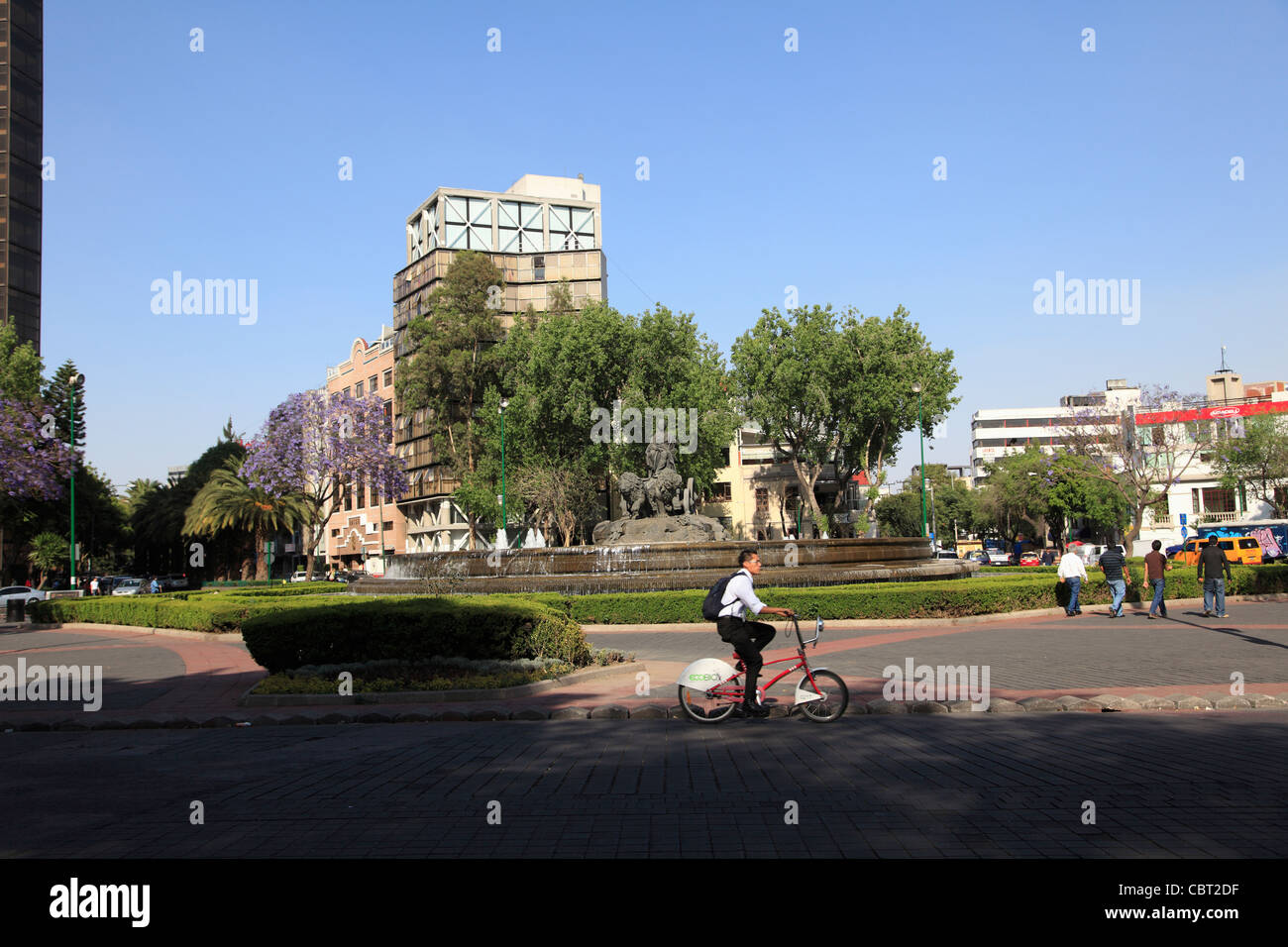 Madrid Plaza, Colonia Roma, trendy neighborhood, Mexico City, Mexico, North America Stock Photo