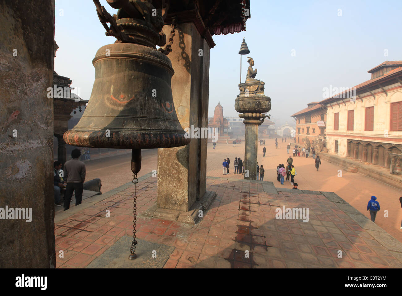 Street scene in Durbar Square in Bhaktapur, Kathmandu Stock Photo