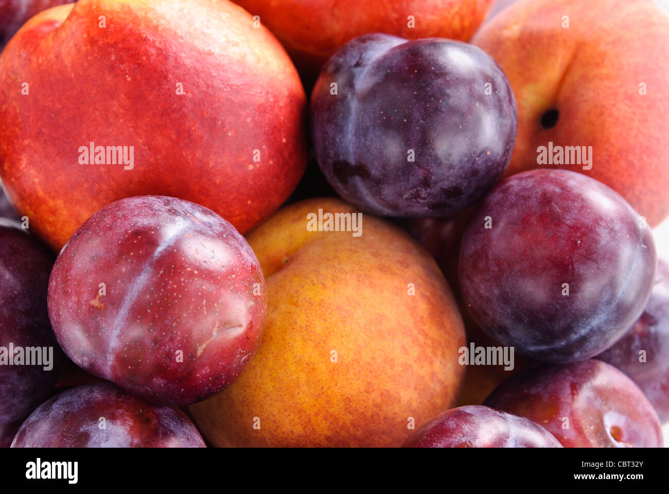 Massed plums, peaches, and nectarines Stock Photo Alamy