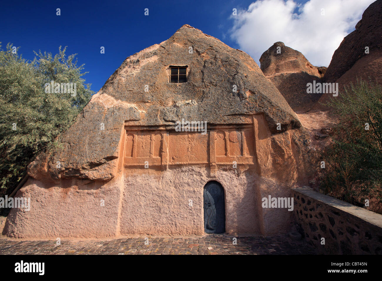 The rock-cut church of Saint John (know as 'St Jean Kilise' or 'Karsi Kilise') in Gulsehir, Nevsehir, Cappadocia, Turkey. Stock Photo