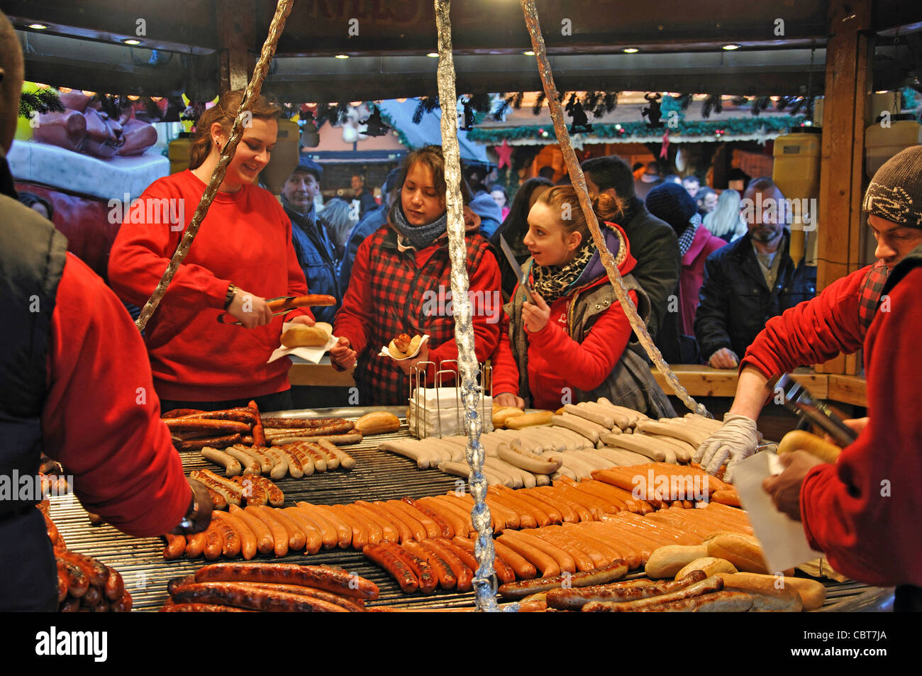 Sausage market stall hires stock photography and images Alamy