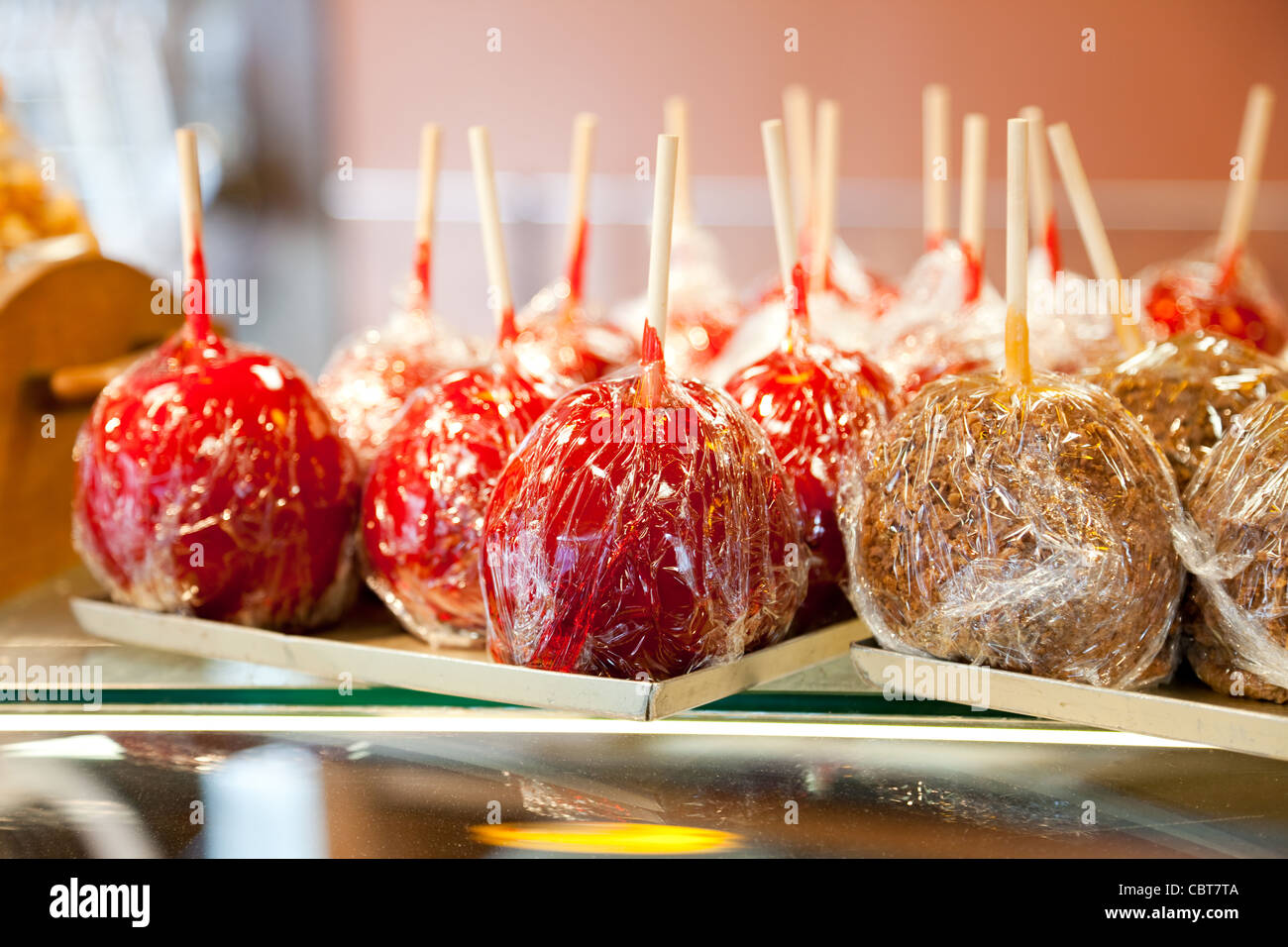 Toffee Apple close up shot Stock Photo