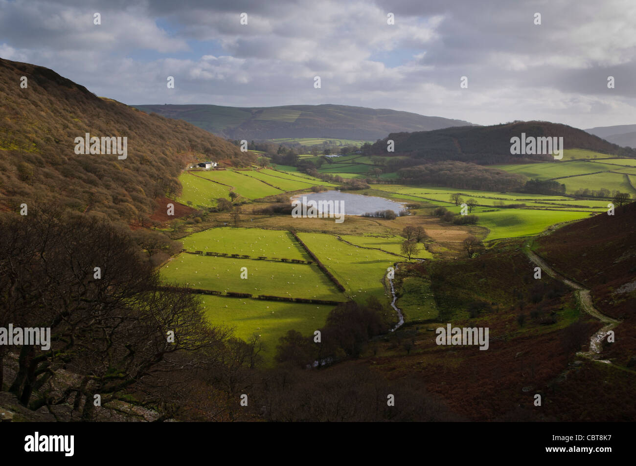 Mid-Wales valleys Stock Photo