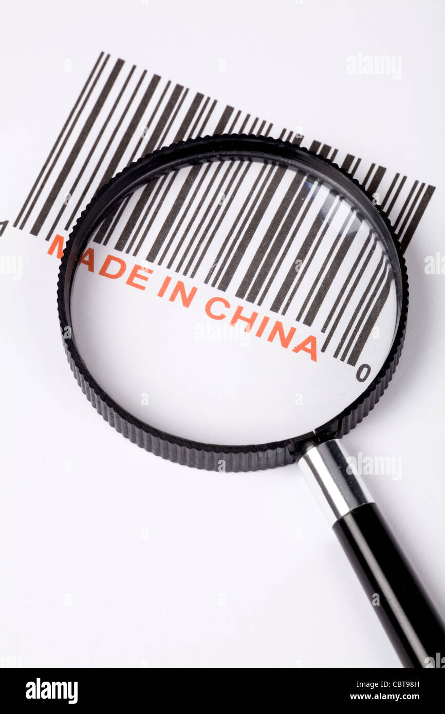Made in China and barcode, business concept Stock Photo - Alamy