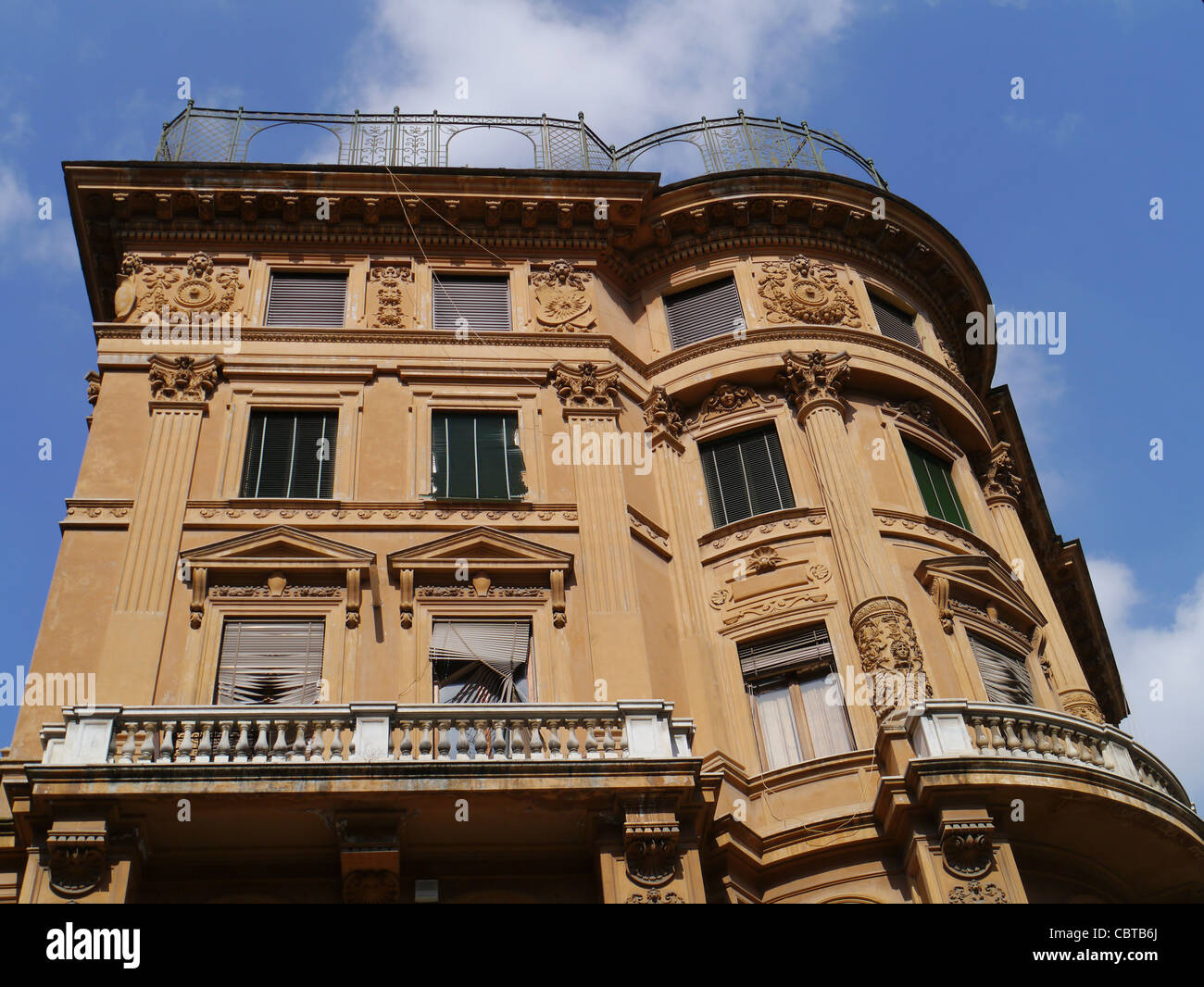 Rome, Balcony of Baroque style apartment building Campo de Fiori Stock Photo