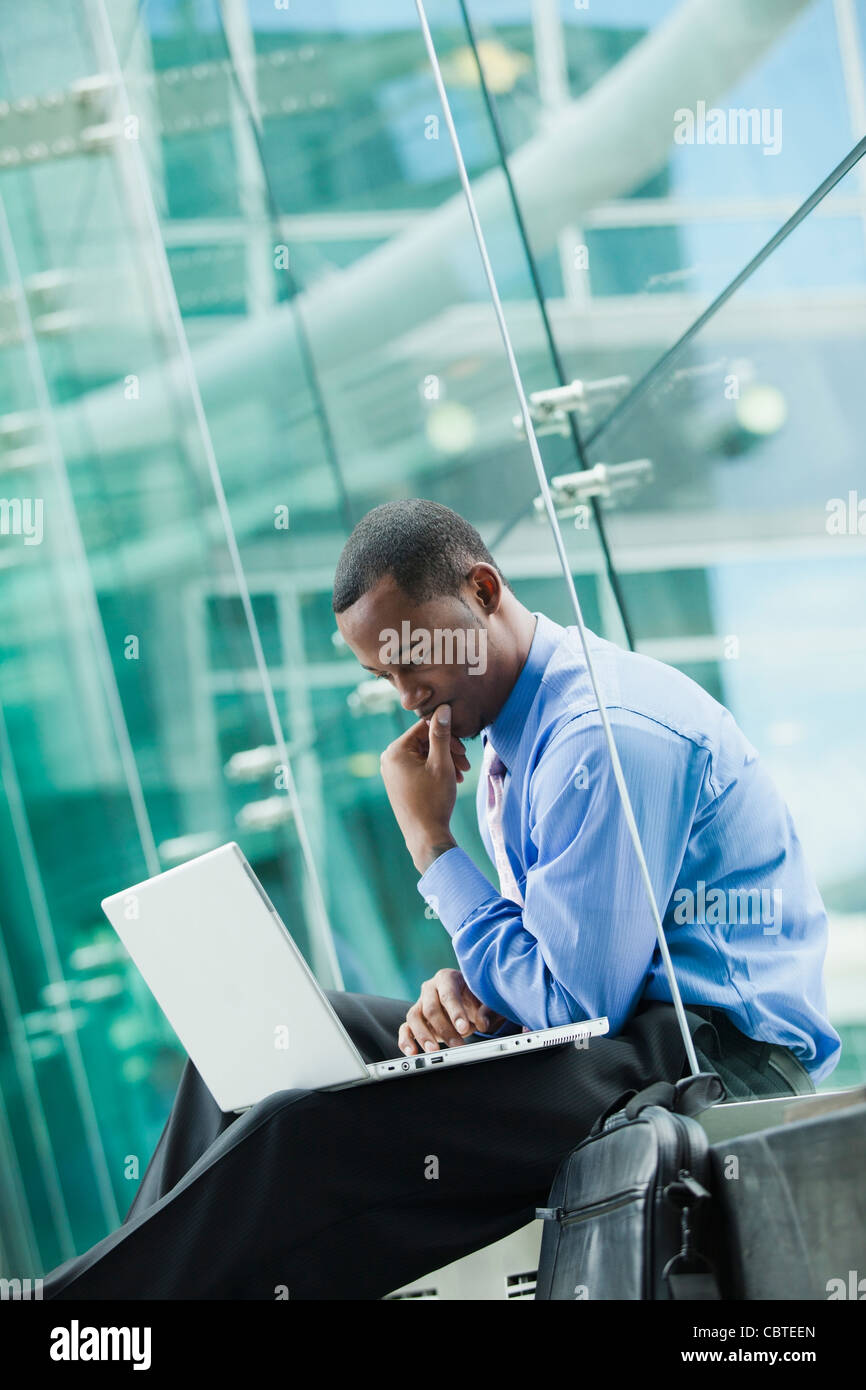 Hands black businessman using hi-res stock photography and images - Alamy