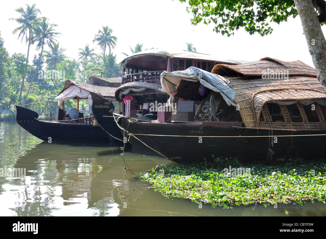 Houseboats of Kerala, India. Stock Photo
