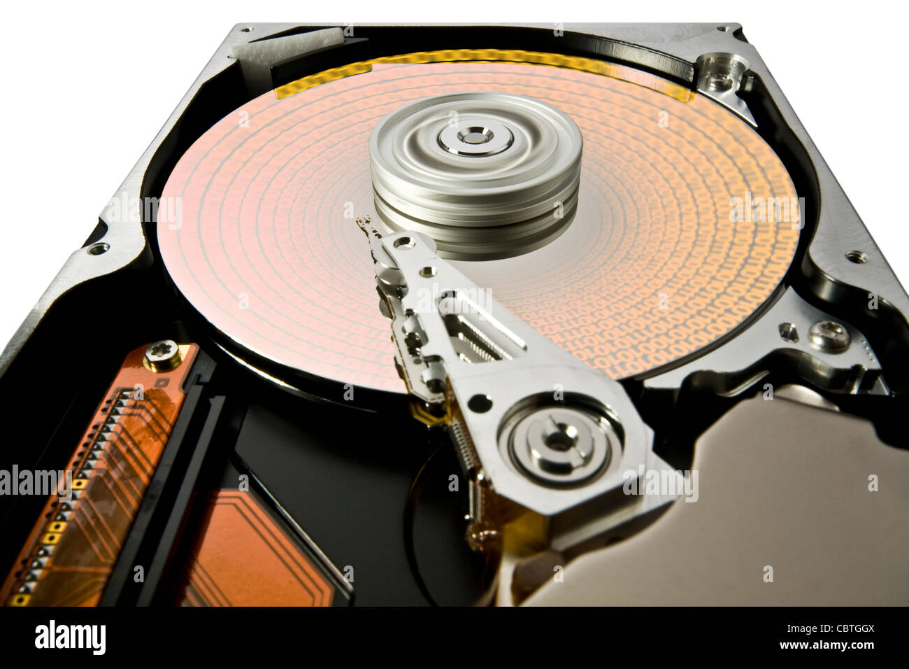 modified hard disk detail with symbolic data Stock Photo