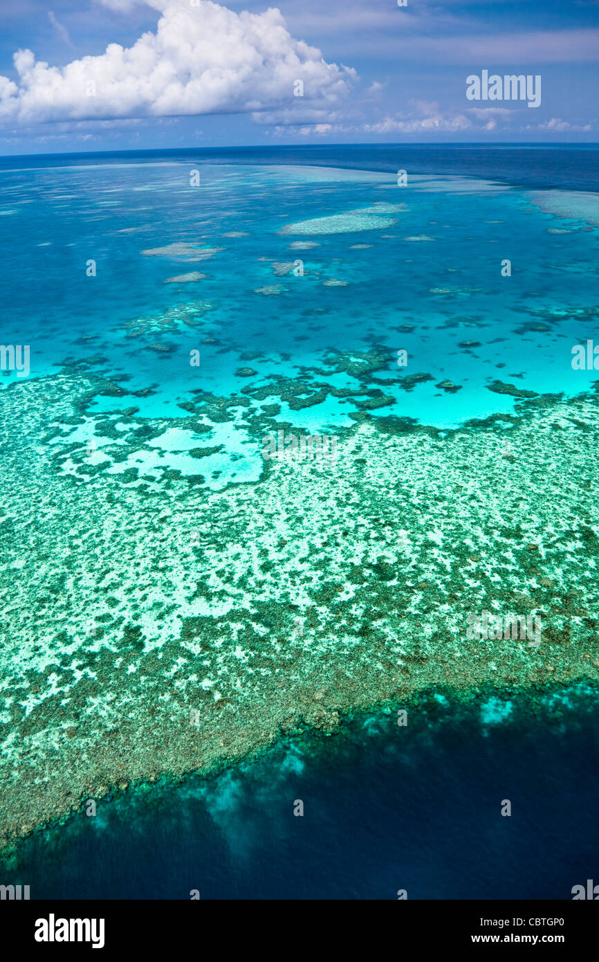 Aerial views of the stunning Knuckle Reef, off the Whitsunday Islands
