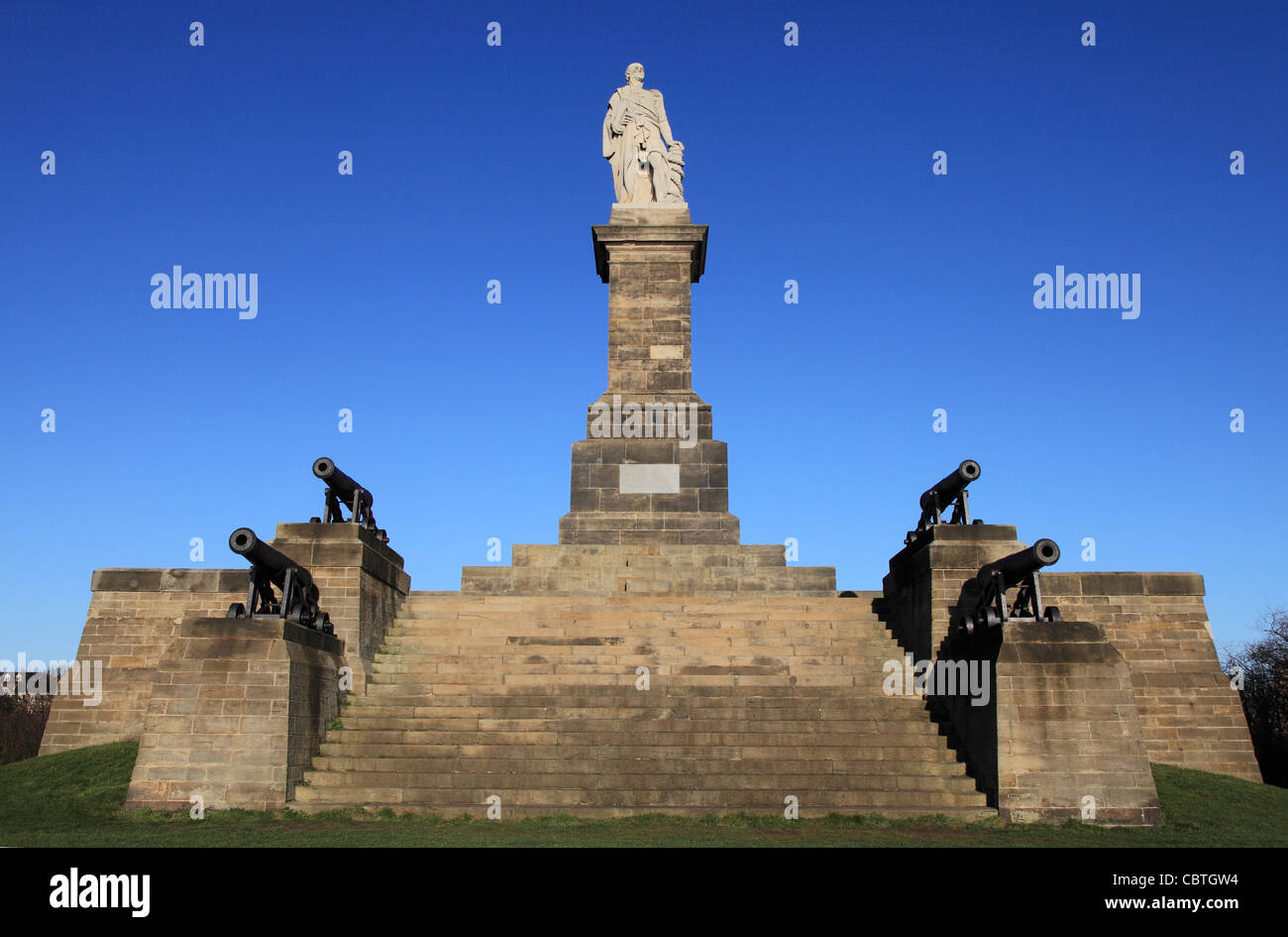Statue of Admiral Lord Collingwood, Tynemouth, north east England,UK Stock Photo