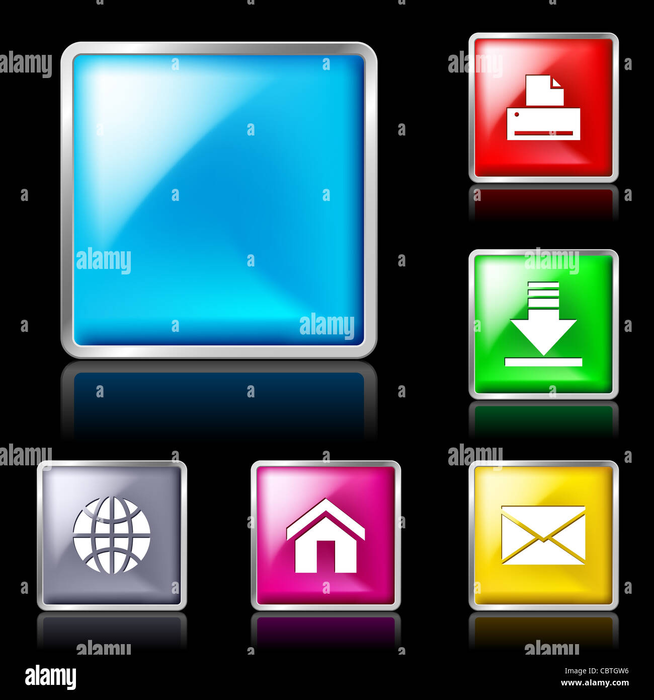 Internet Shapes, button. Isolated on black background Stock Photo - Alamy